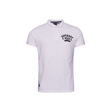 Tricou polo cu broderie logo pe piept Superstate