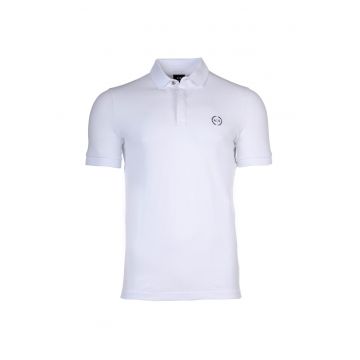 Tricou polo slim fit cu logo discret