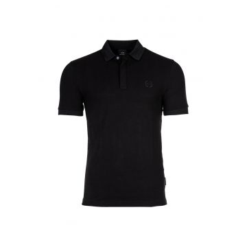 Tricou polo slim fit cu logo discret