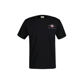 Tricou regular fit cu decolteu la baza gatului Archive