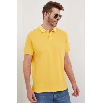 Pepe Jeans polo de bumbac Jacob culoarea galben, neted