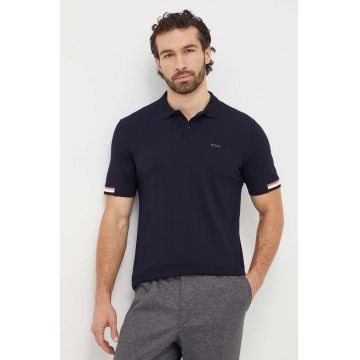 BOSS polo de bumbac culoarea negru, uni 50467113