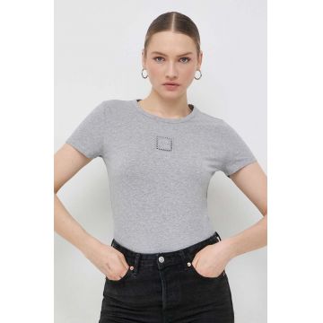 BOSS tricou femei, culoarea gri 50508498