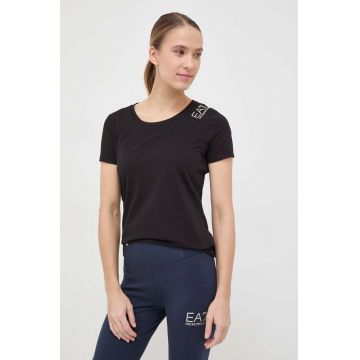 EA7 Emporio Armani tricou femei, culoarea negru