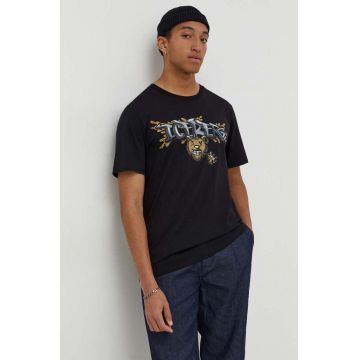 Iceberg tricou din bumbac barbati, culoarea negru, cu imprimeu