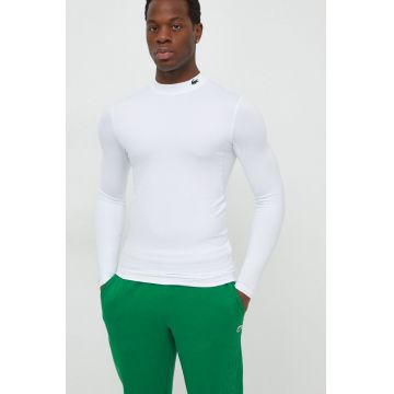 Lacoste longsleeve barbati, culoarea alb, neted