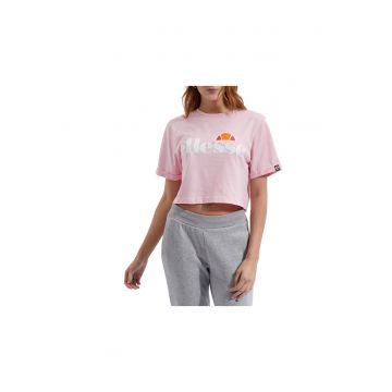 Tricou crop cu imprimeu logo Alberta