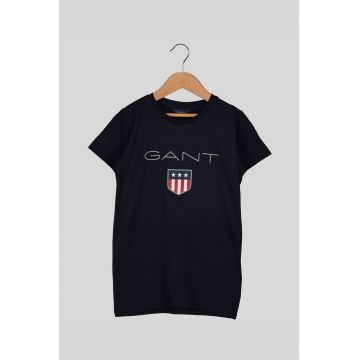 Tricou din bumbac cu imprimeu logo Shield