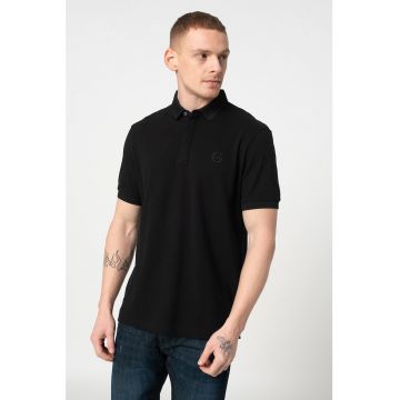 Tricou polo slim fit cu logo discret