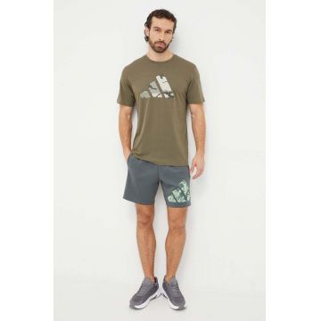 adidas Performance tricou de antrenament Training Essentials culoarea verde, cu imprimeu IM7452