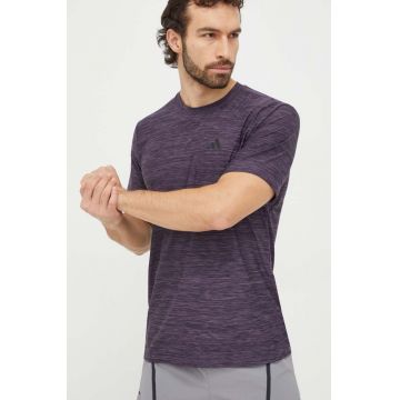 adidas Performance tricou de antrenament Training Essentials culoarea violet, cu model IT5400