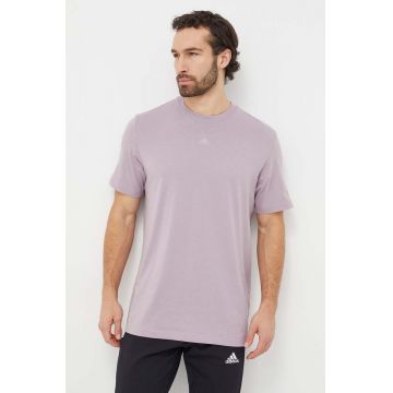 adidas tricou din bumbac bărbați, culoarea violet, uni IR9116