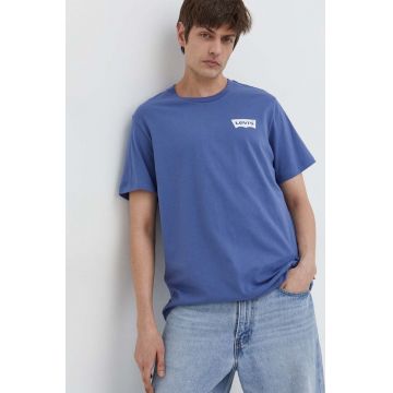 Levi's tricou din bumbac barbati, culoarea violet, cu imprimeu