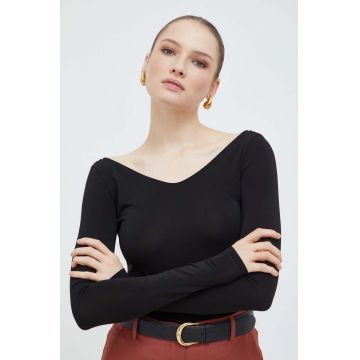 Max Mara Leisure longsleeve femei, culoarea negru 2416940000000