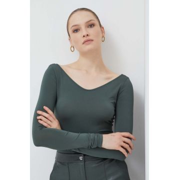 Max Mara Leisure longsleeve femei, culoarea verde 2416940000000