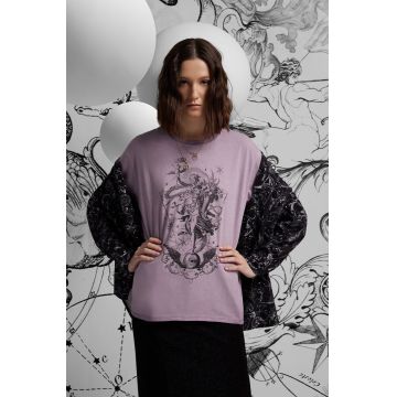 Medicine tricou din bumbac femei, culoarea violet