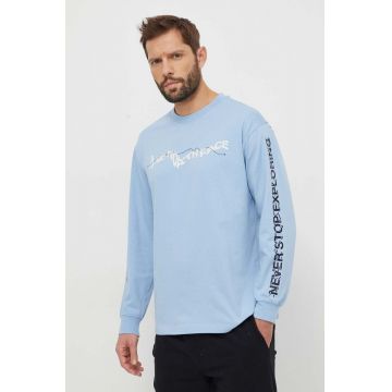 The North Face longsleeve din bumbac cu imprimeu