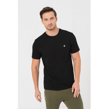 Tricou regular fit cu decolteu la baza gatului