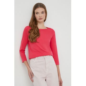 United Colors of Benetton longsleeve din bumbac culoarea roz