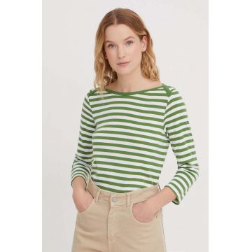 United Colors of Benetton longsleeve din bumbac culoarea verde