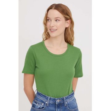 United Colors of Benetton tricou din bumbac femei, culoarea verde