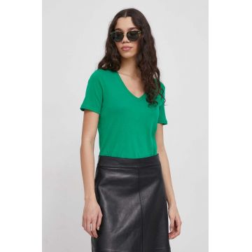 United Colors of Benetton tricou din bumbac femei, culoarea verde