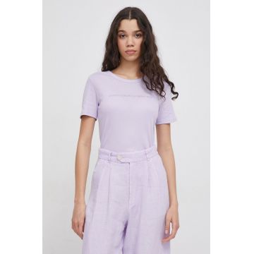 United Colors of Benetton tricou din bumbac femei, culoarea violet