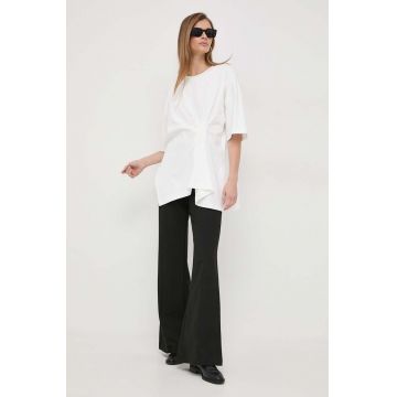 Weekend Max Mara tricou din bumbac femei, culoarea bej 2415940000000