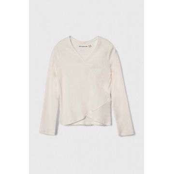 Abercrombie & Fitch longsleeve copii culoarea bej