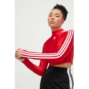 adidas Originals longsleeve femei, culoarea roșu, cu turtleneck IR8132