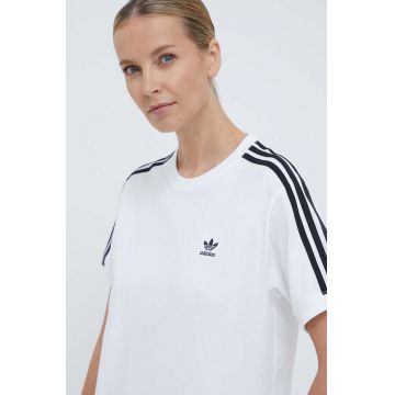 adidas Originals tricou 3-Stripes Tee femei, culoarea alb, IR8051