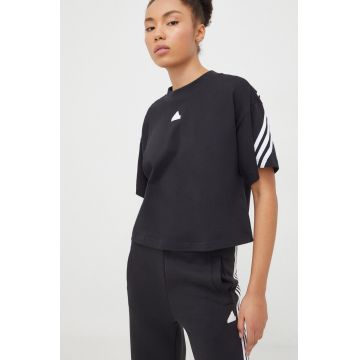 adidas tricou din bumbac femei, culoarea negru IP1571