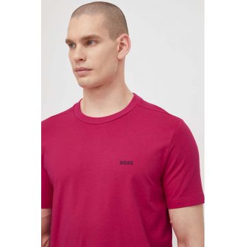 BOSS Green tricou bărbați, culoarea roz, cu imprimeu 50506373