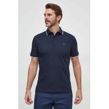 BOSS Orange tricou polo bărbați, culoarea bleumarin, uni 50507699