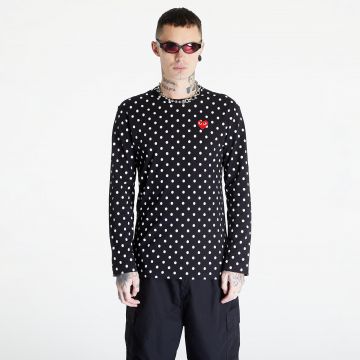 Tricou Comme des Garçons PLAY Heart Logo Long Sleeve Tee UNISEX Black