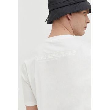 Diesel tricou din bumbac bărbați, culoarea alb, cu imprimeu A12269.0QANW