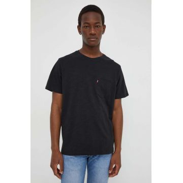 Levi's tricou din bumbac barbati, culoarea negru, cu imprimeu