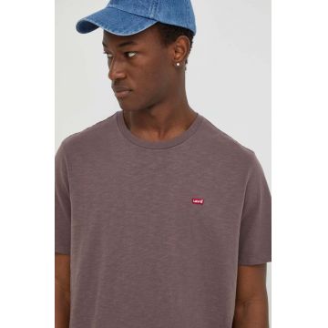 Levi's tricou din bumbac barbati, culoarea roz, neted