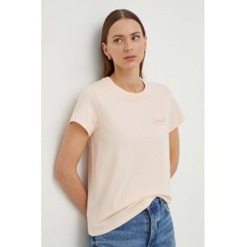 Levi's tricou din bumbac femei, culoarea portocaliu