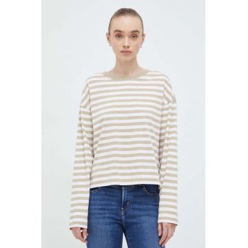 Marc O'Polo longsleeve din bumbac culoarea bej