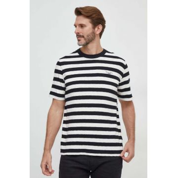 Marc O'Polo tricou din bumbac barbati, culoarea negru, modelator