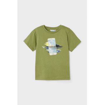 Mayoral tricou de bumbac pentru copii culoarea verde, cu imprimeu