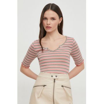 Pepe Jeans tricou HOLLY femei, culoarea bej