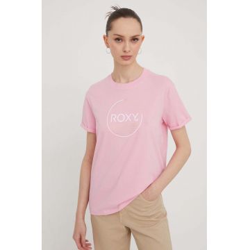 Roxy tricou din bumbac femei, culoarea roz ERJZT05698