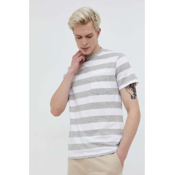 Solid tricou din bumbac barbati, culoarea gri, modelator