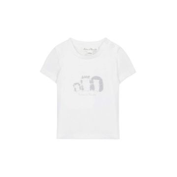 Tartine et Chocolat tricou din bumbac pentru bebelusi culoarea bej, cu imprimeu