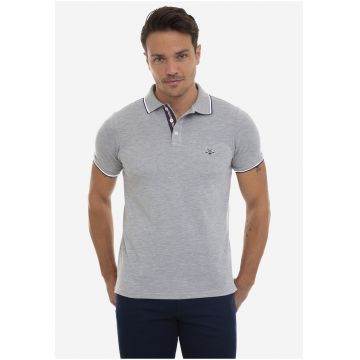 Tricou polo cu accente in dungi