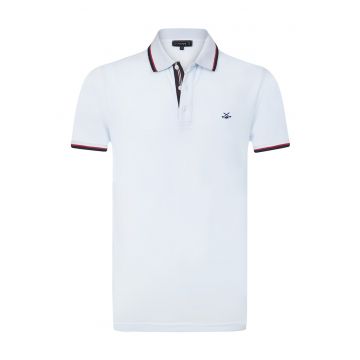 Tricou polo cu accente in dungi