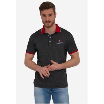 Tricou polo cu detaliu cu logo discret