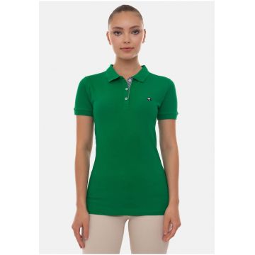 Tricou polo din bumbac cu logo brodat pe piept